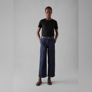 TOAST UK Ashley Organic Cropped Jeans In Indigo Size 18 Wide Leg Pants